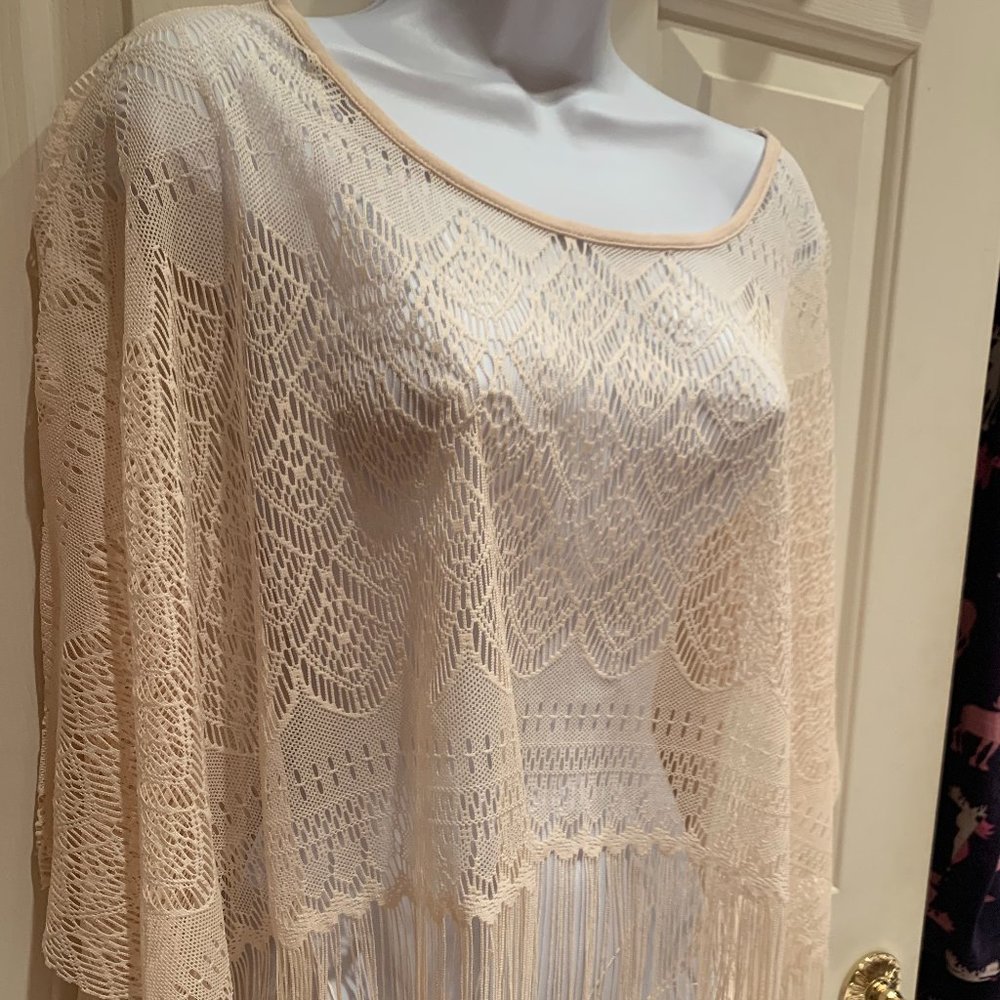 Cream Lace Cover Up, Size Small